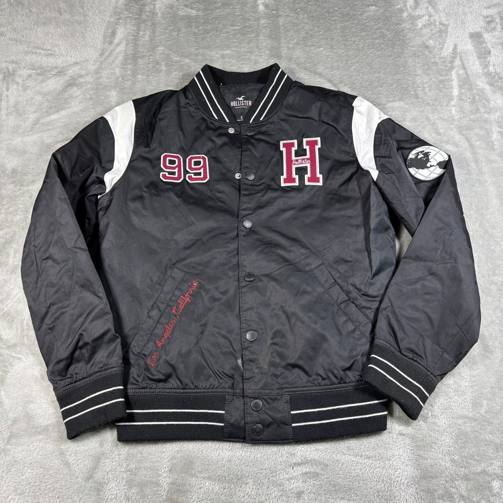 Hollister Bomber Jacket Mens Small Los Angeles California 99 Varsity Embroidered